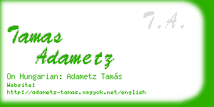 tamas adametz business card